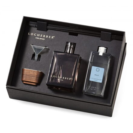 Darčeková sada GIFT BOX 500 ml LINEN BUDS: aróma difuzér 500 ml, náplň 500 ml, tyčinky, lievik a viečko z orechového dreva