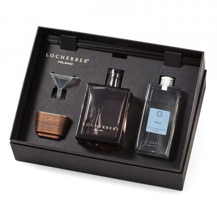 Darčeková sada GIFT BOX 500 ml LINEN BUDS: aróma difuzér 500 ml, náplň 500 ml, tyčinky, lievik a viečko z orechového dreva