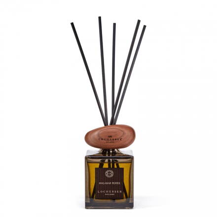 Darčeková sada Aroma difuzér s tyčinkami s náplňou MALABAR PEPPER Skyline 250 ml + ručne opracované viečko do tvaru kamienku z orechového dreva